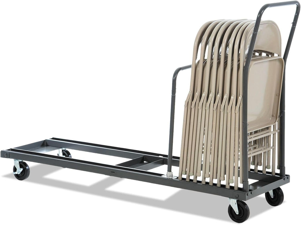 Alera Chair and Table Cart, 20-3/4w x 50-5/8d to 75-3/8d, Black
