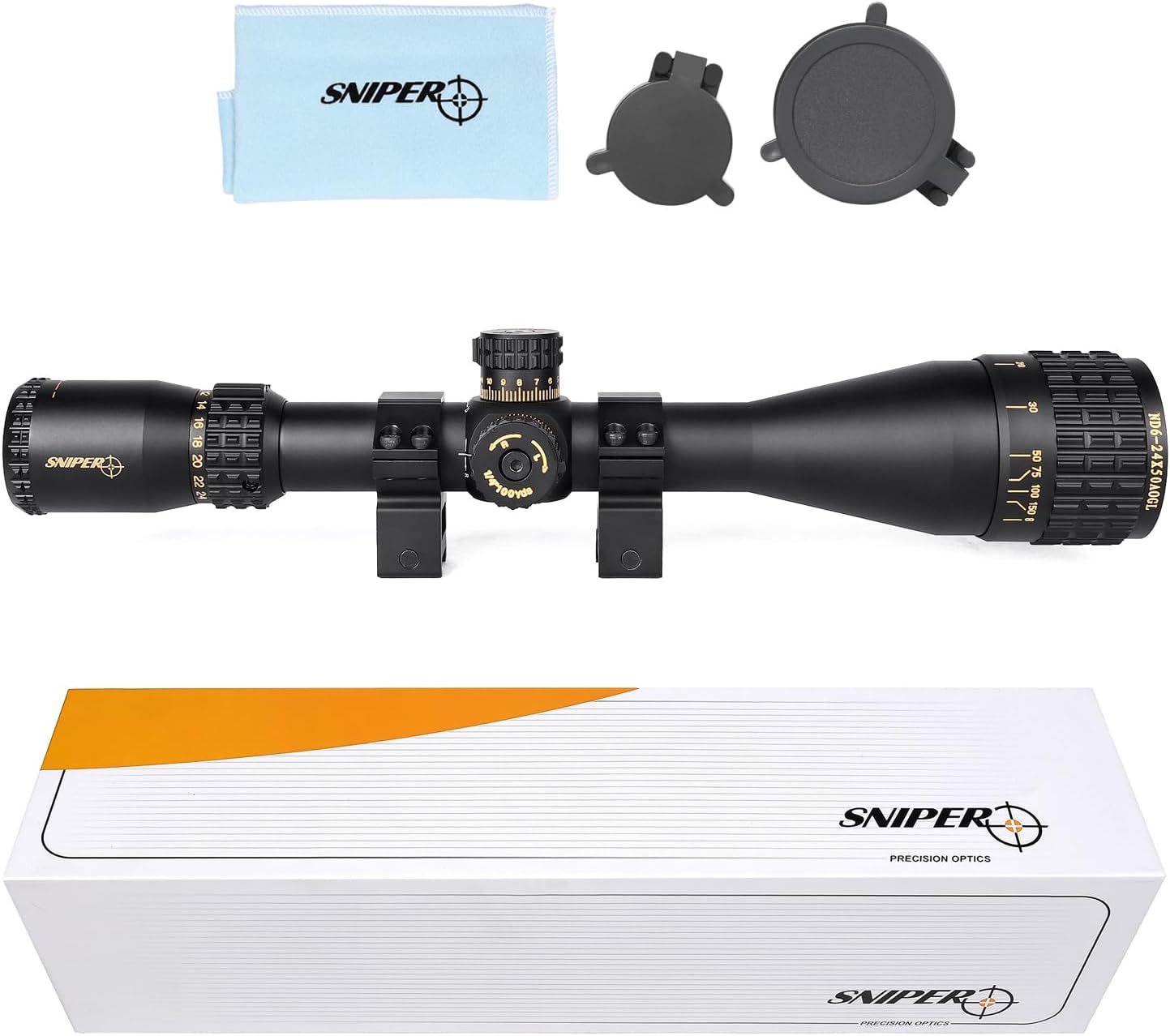 Rifle Scope 6-24x50 / 4-16x50 Red/Green/Blue llluminate Reticle AO Hunting Scope
