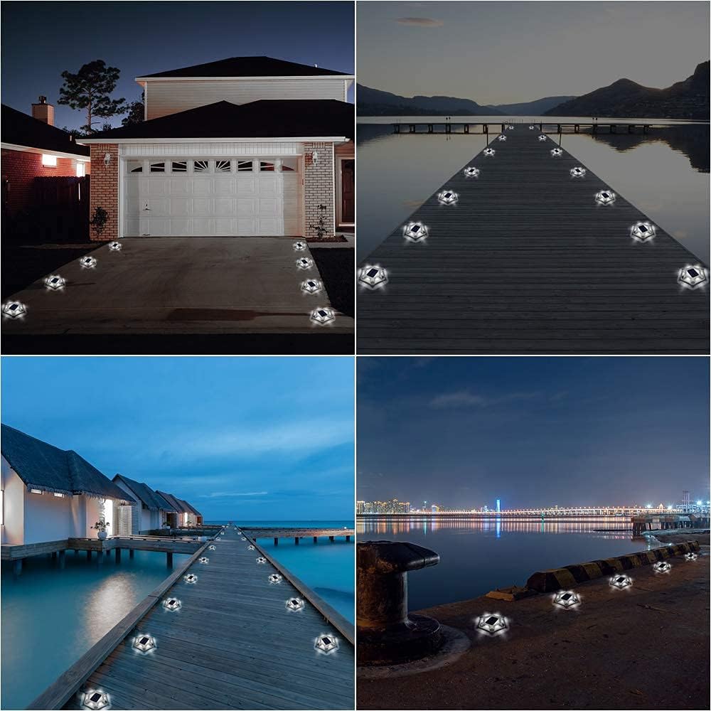 VOLISUN 24 Pack, Solar Driveway Dock Deck Lights