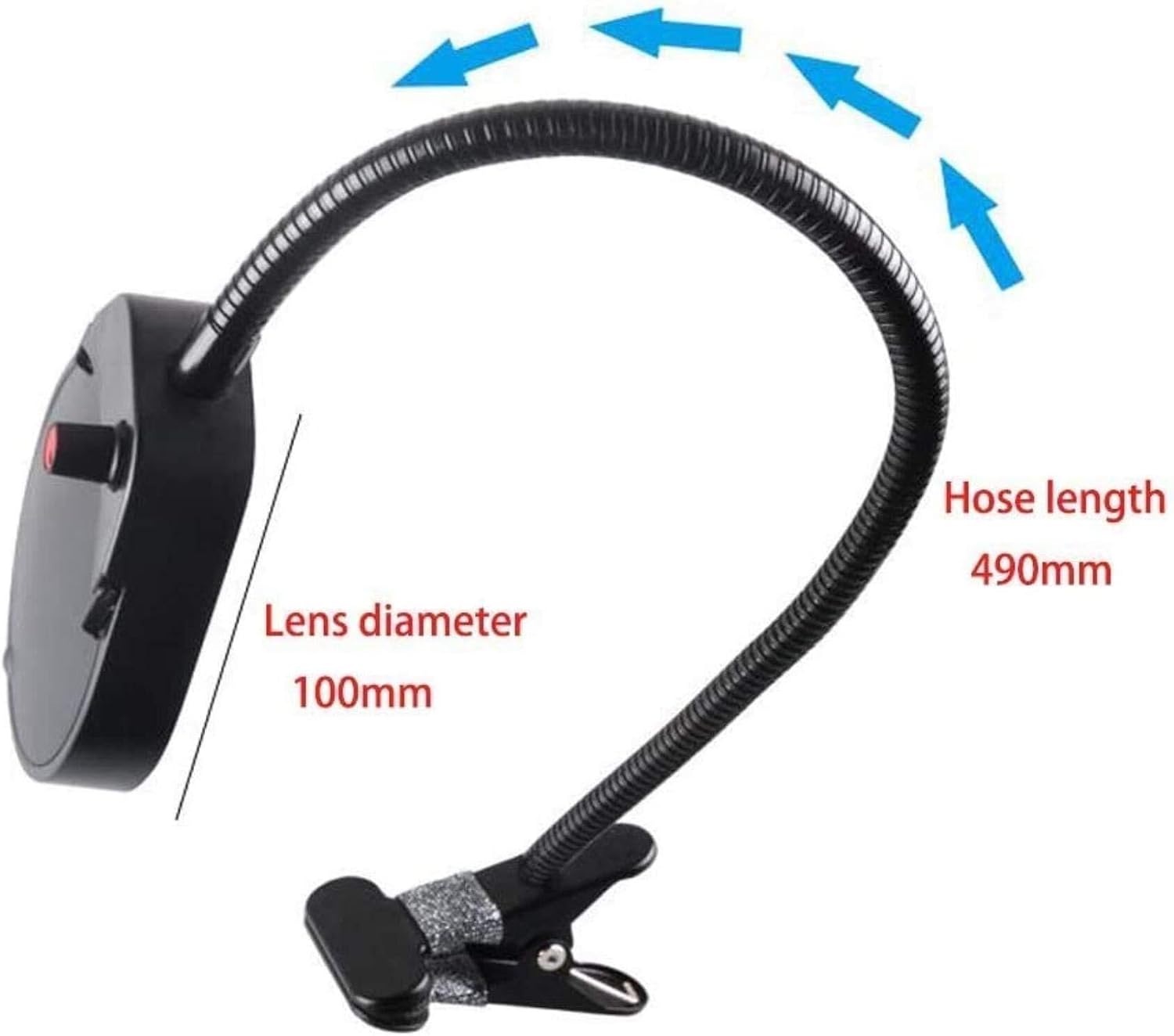 3X 10X Magnifying Glass Clamp Lamp with 26 LED Lights, Adjustable Swivel Arm, Dimmable Light for Reading, Crafts & Repairs, Black(White)