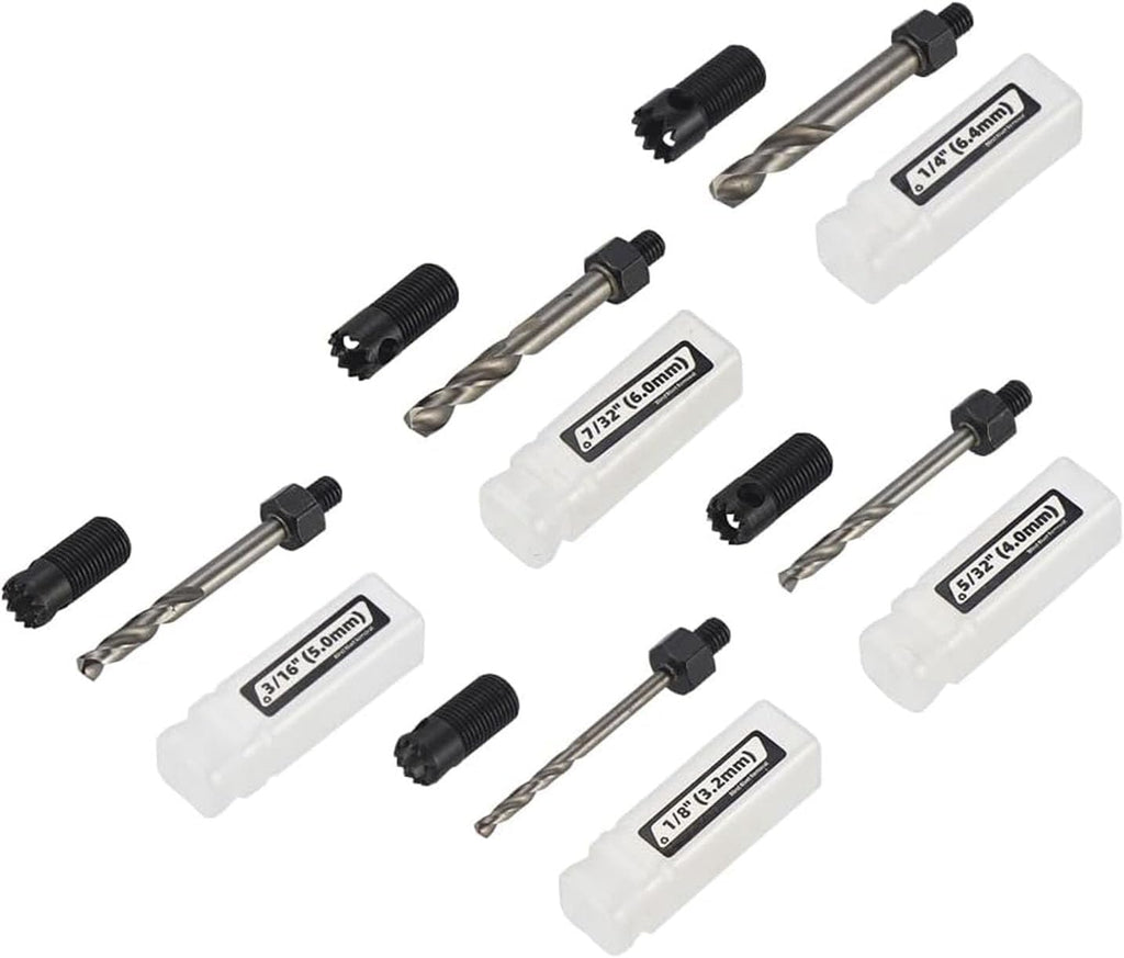 Rivet Removal Tool Electric Drill Blind Rivet Removal Kit 1/8 5/32 3/16 7/32 1/4 Inch Rivets Yellow