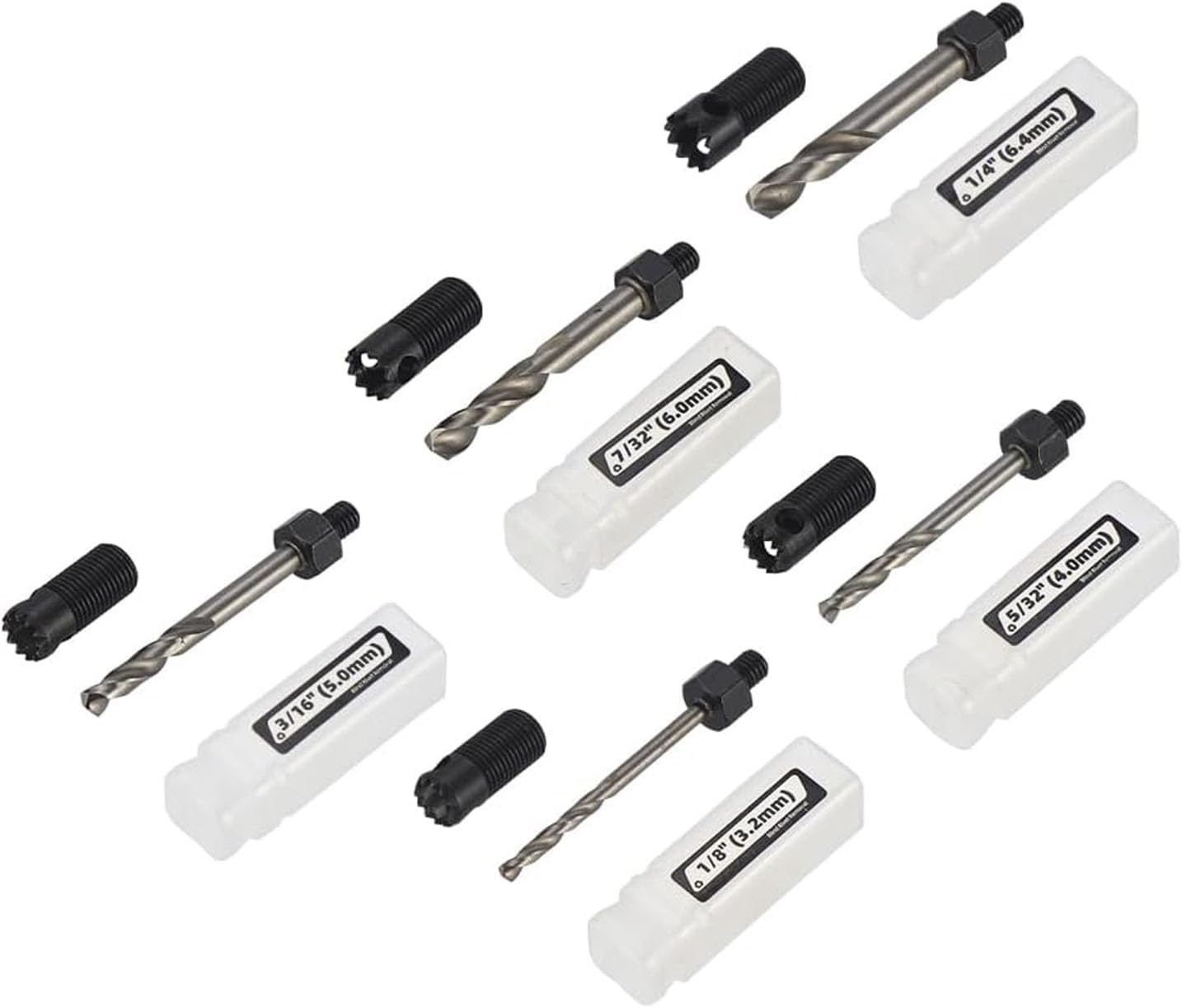 Rivet Removal Tool Electric Drill Blind Rivet Removal Kit 1/8 5/32 3/16 7/32 1/4 Inch Rivets Yellow