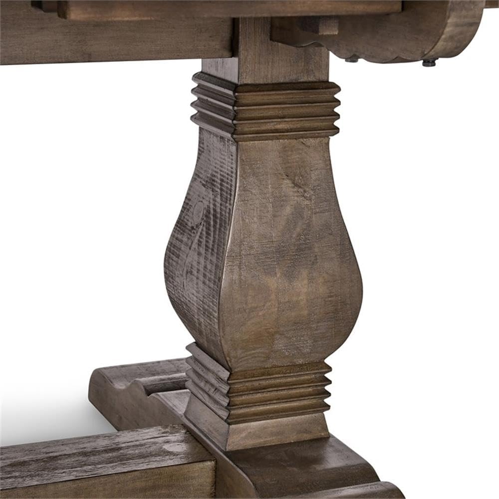 Kosas Home Quincy Reclaimed Pine Wood Extension Dining Table in Weathered Brown