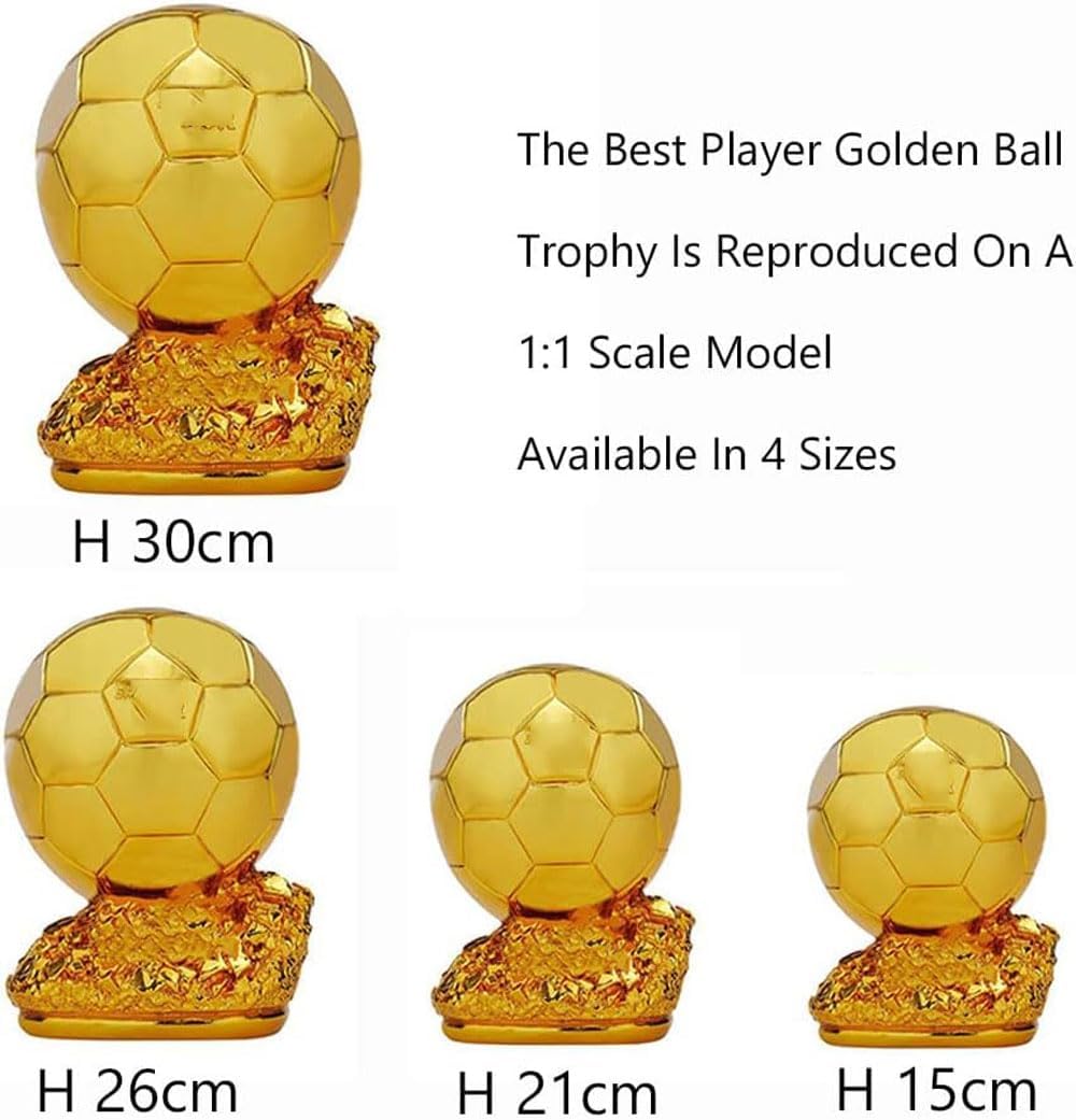 Football Trophy Champion Trophy Best Player Golden Ball Resin Material Electroplating Gold Color Football Commemorative Trophy Collection Football Fan Gift
