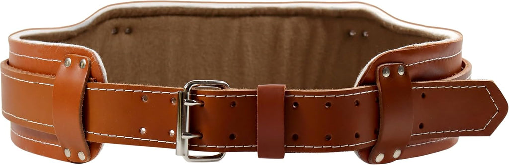Professional Leather Tool Belt, Construction Carpenter Pouch Set with Suspenders, Multiple Pockets, Tan