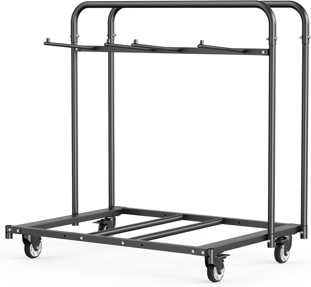 VEVOR Folding Chair Rack, 400 LBS Capacity, Heavy-Duty Chair Cart for 5 Tables+14 Chairs, Chair Storage Dolly Chair Holder w/Swivel Casters and Locking Wheels,for Party Event,Hotel, Matte Black