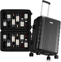 BRANTMAKER Wine Suitcase for Airplanes 12 Bottle, Wine Luggage for Airplane Travel with Removable Foam Insert and TSA Approved Lock, Hard PC Shell Travel Case with Hinomoto Double Wheels, Black