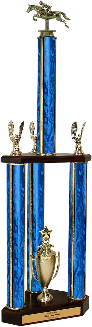 Jumping Horse Triple Column Trophy - 30'