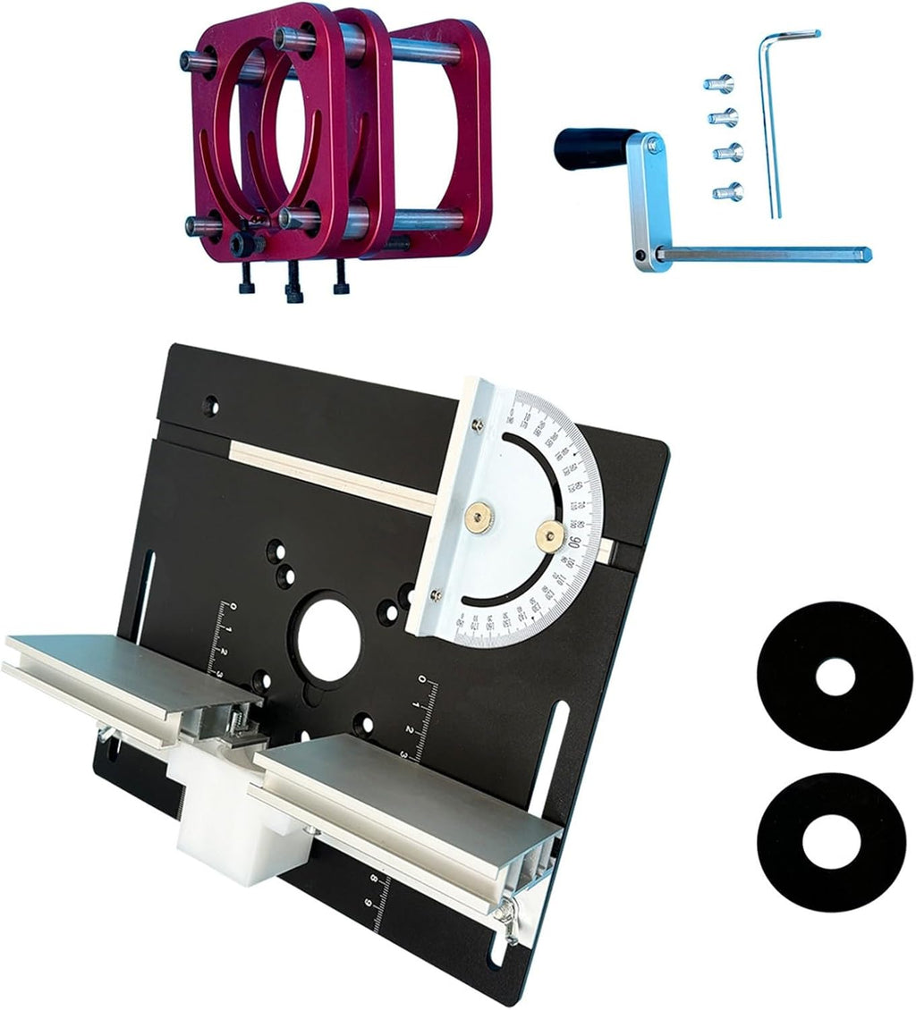 Accuracy Wood Router Lift Set for 64 66mm Motors Plunge Base Mechanism Aluminum Table Plate Woodworking Stations Woodworking Engraving Lift Tool