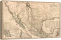 GRANDART.COM - Vintage Map of Mexico - Canvas Wall Art By MCA