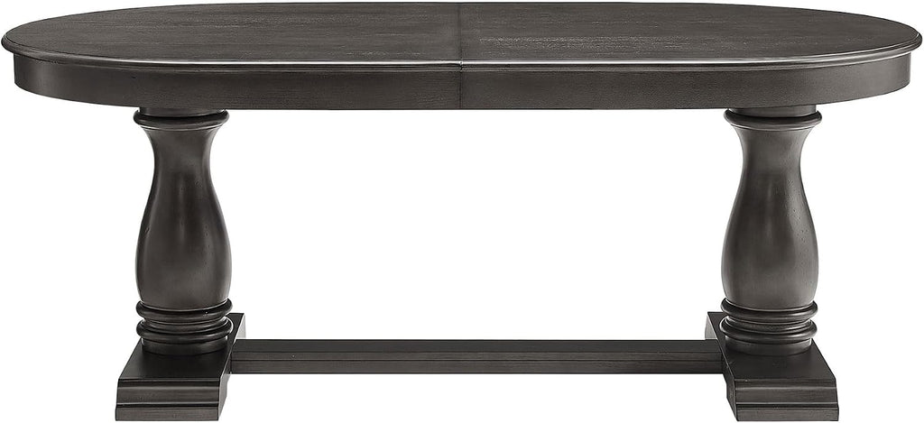 94.06'' Extendable Dining Table Rustic Wood Oval Dining Kitchen Dinner Table for 4-8, Modern Mid-Century for Living Room, Dark Brown