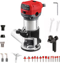 Brushless Router Trimmer, Electric Hand Palm Router, with 15Pcs Router Bits, Maximum Speed 13000-33000rpm, Fine Depth Adjustment, for Woodworking, Slotting