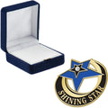 Crown Awards Shining Star with Gem Pins, Shining Star with Gem Pin with Blue Velvet Presentation Case, Prime