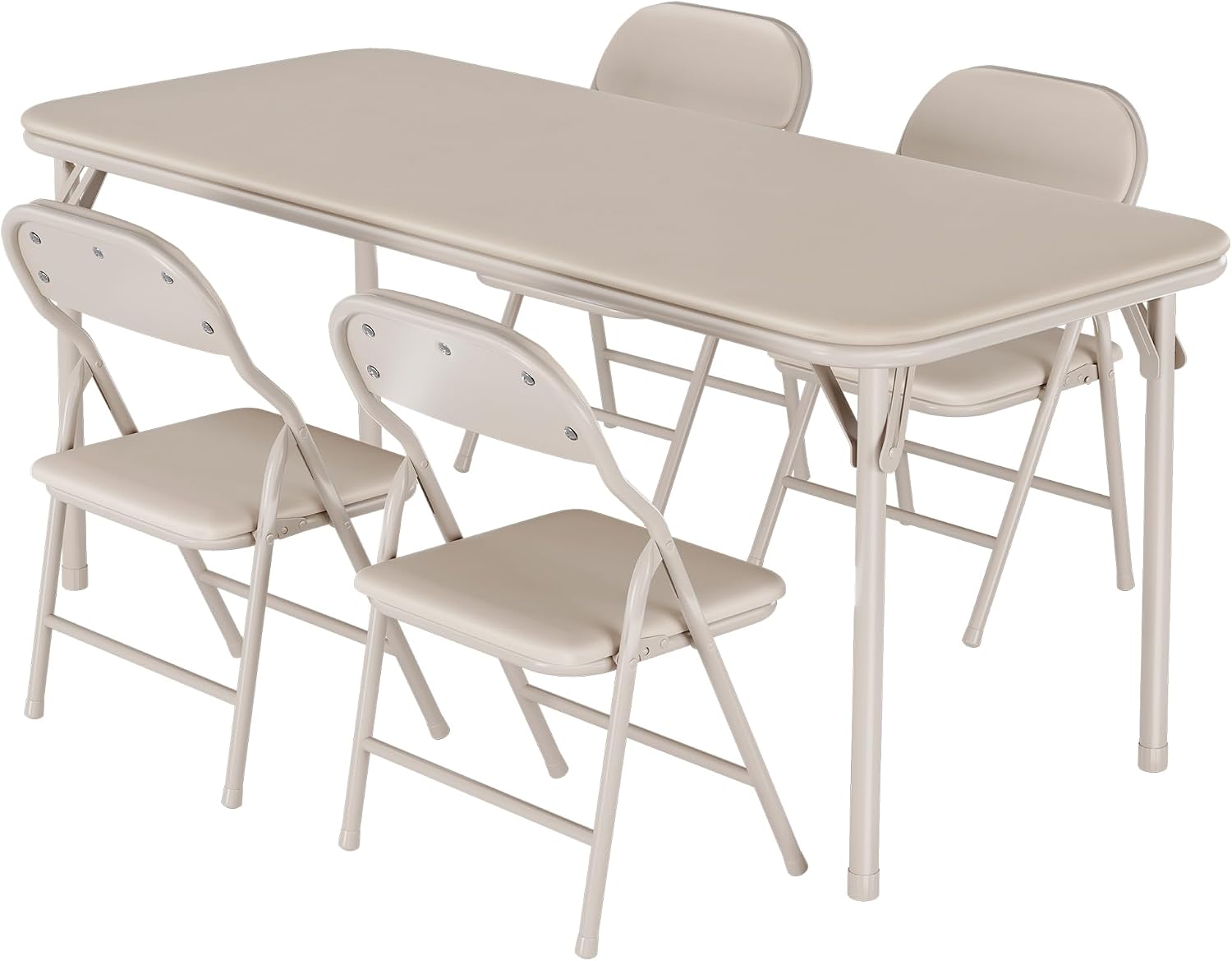 GAOMON 5 Piece Set Folding Table and Chairs Set, Boys and Girls Activity Table and Chairs Set for Dining Room,Daycare,Classrooms
