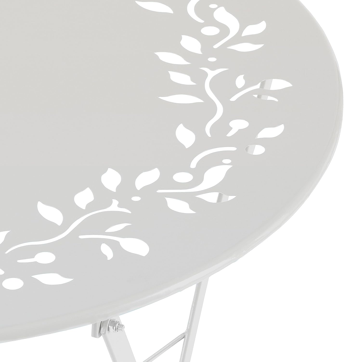 Alpine Corporation Indoor/Outdoor 3-Piece Bistro Set Folding Table and Chairs Patio Seating, White