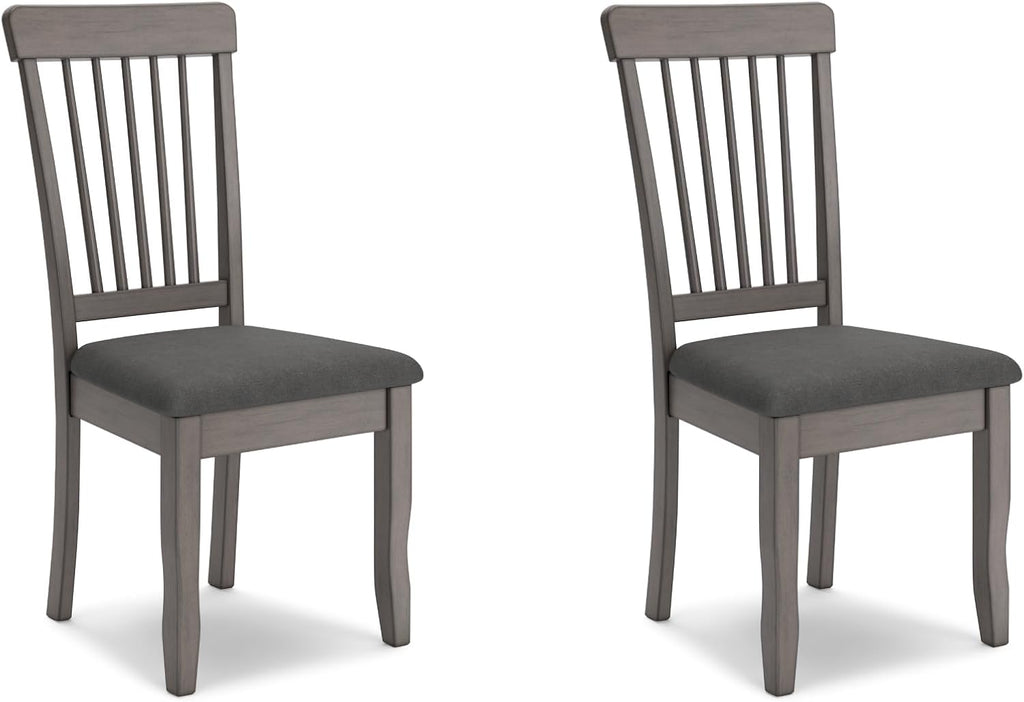 Signature Design by Ashley Shullden Casual Dining Room Side Chair with Spindle Back, 2 Count, Gray