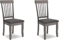 Signature Design by Ashley Shullden Casual Dining Room Side Chair with Spindle Back, 2 Count, Gray