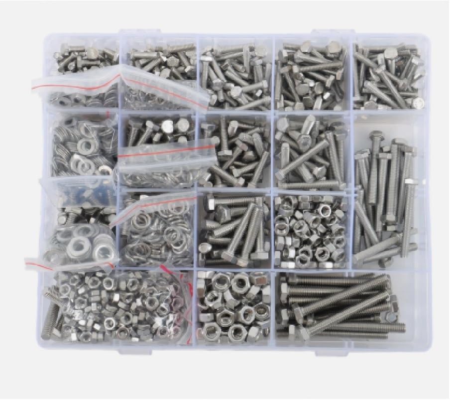 1640 PCS STANDARD SIZE NUT AND BOLT SCREW ASSORTMENT HARDWARE KIT