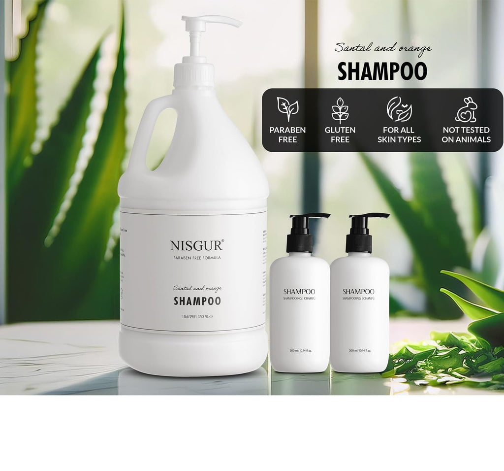 Gallon Shampoo Conditioner and Body Wash Refillable Set with 10.14 oz Matching Pump Bottles 9Pcs Large Capacity Hotel Supplies and Toiletries