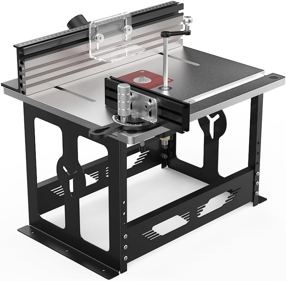 Bench Top Router Table, Full Size Portable Router Table, Workshop Table Router, Workbench Accessory (Black, Imperial)
