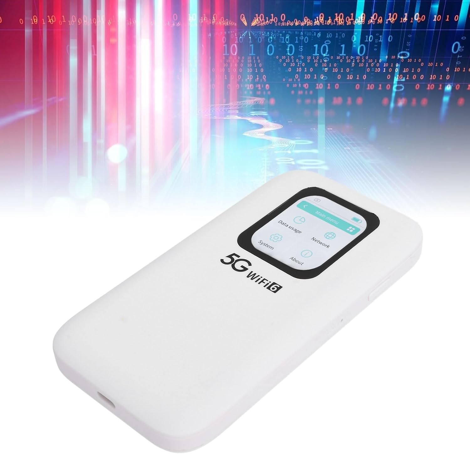 5G Wi Fi 6 Mobile Hotspot, Portable 5G Wi Fi Router, 2.01in Touch Screen Nano SIM Card Slot Design, Connects Up to 16 Devices, Pocket Wi Fi Device for Travel Office Dormitory