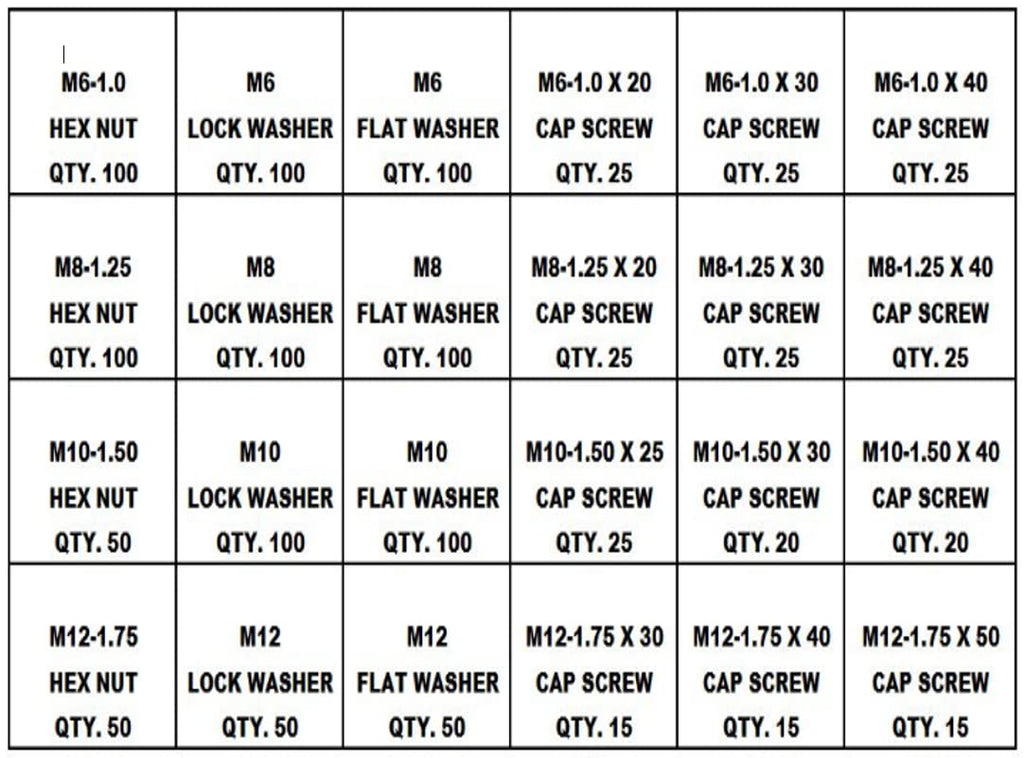 1,260 Piece Metric Class 10.9 Nut Bolt Hex Bolt Hex Head Cap Screw & Washer Assortment with Metal Drawer - M6 M8 M10 M12