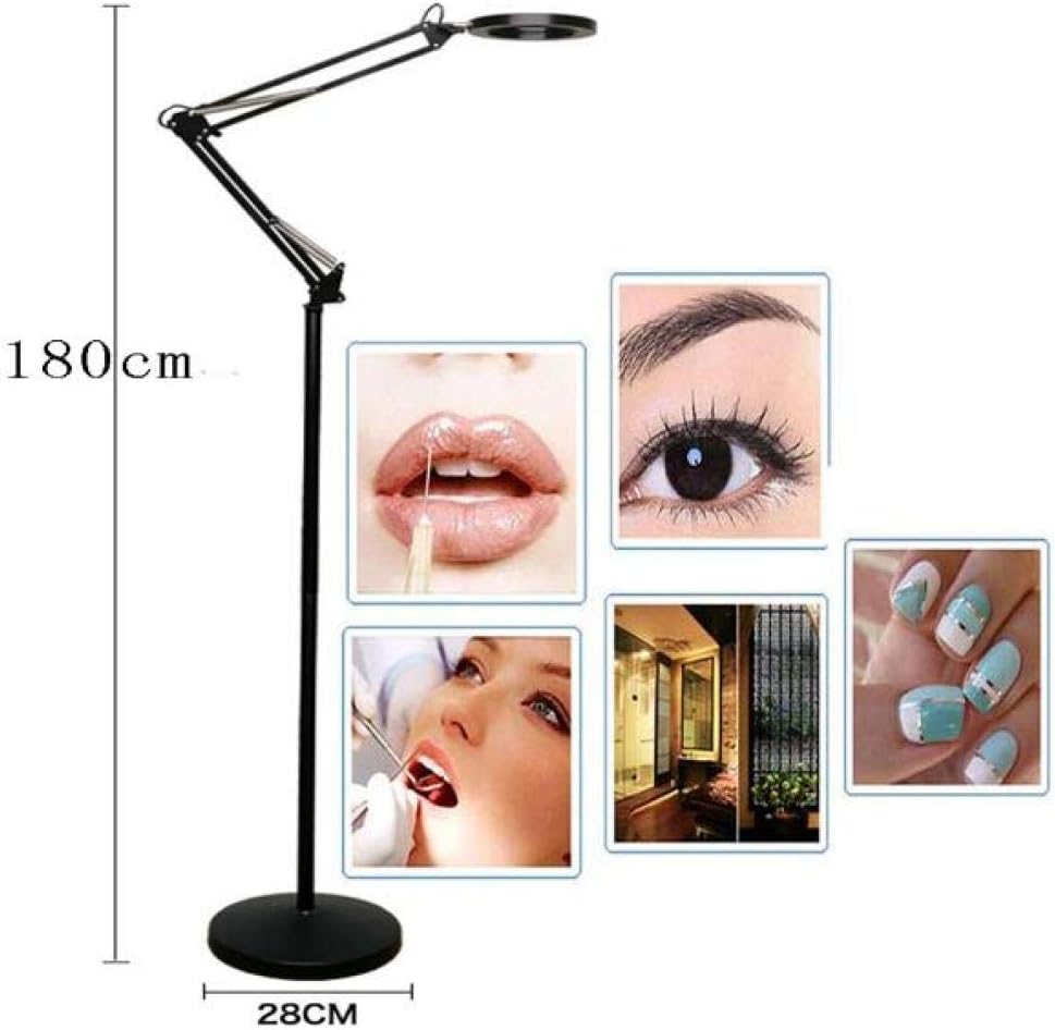 Magnifier, LED Magnifying Lamp 8X Floor Lamp Magnifier Lamp High-Definition Optical Glass Rotation Adjustable Angle for Reading Beauty Crafts Jewelry Observation