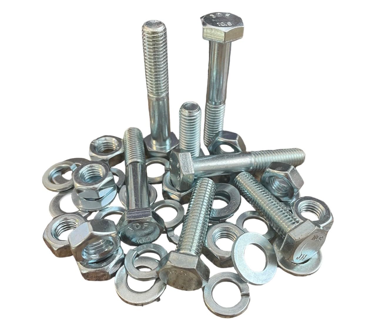 1,260 Piece Metric Class 10.9 Nut Bolt Hex Bolt Hex Head Cap Screw & Washer Assortment with Metal Drawer - M6 M8 M10 M12