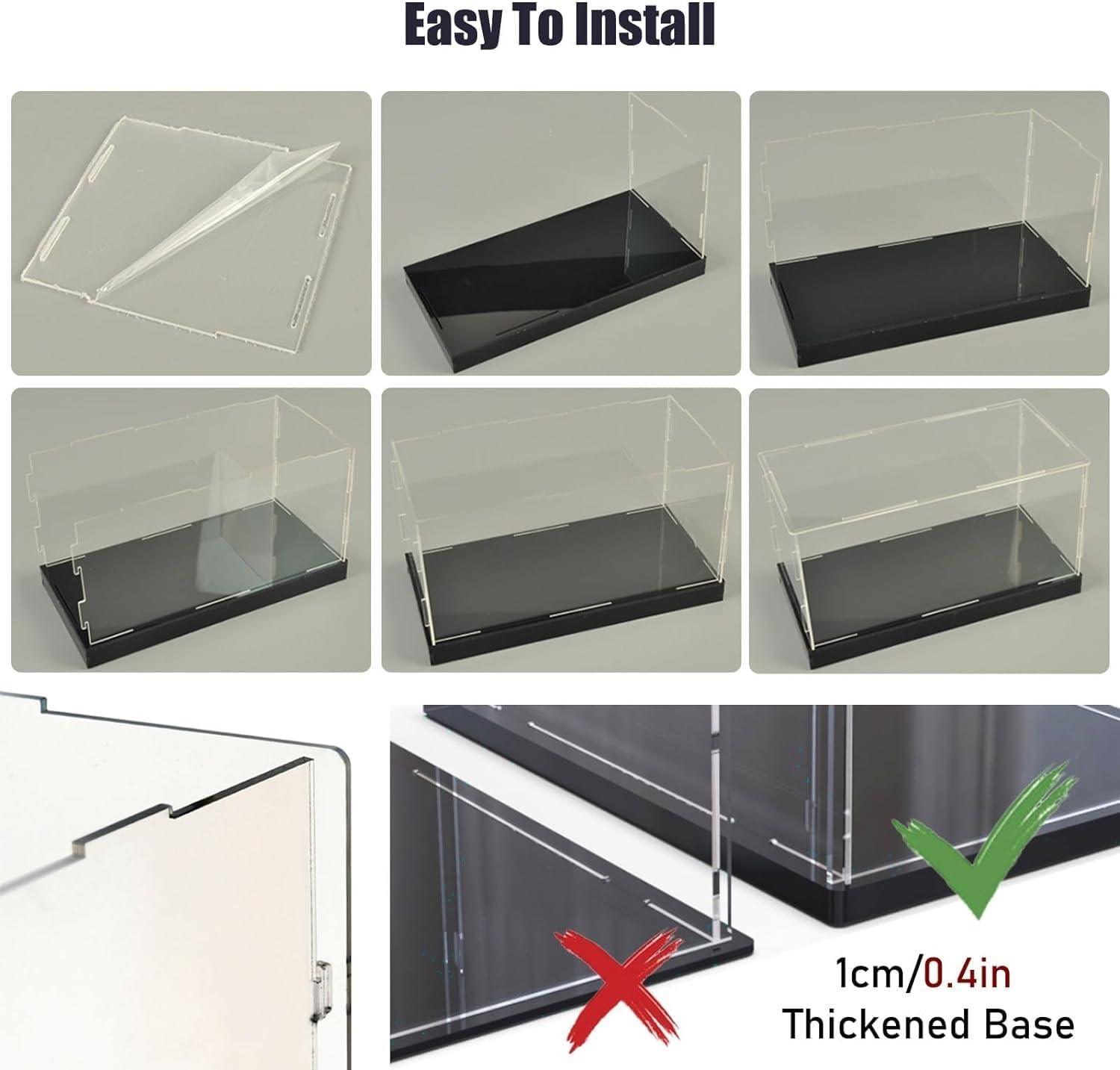 12 14 16 18 20 22 24 26 28 Inch Trophy Holder Clear Acrylic Display Case Assemble Box with Black Base, Dustproof Storage for Souvenirs & Awards(70x70x40cm/28x28x16in)