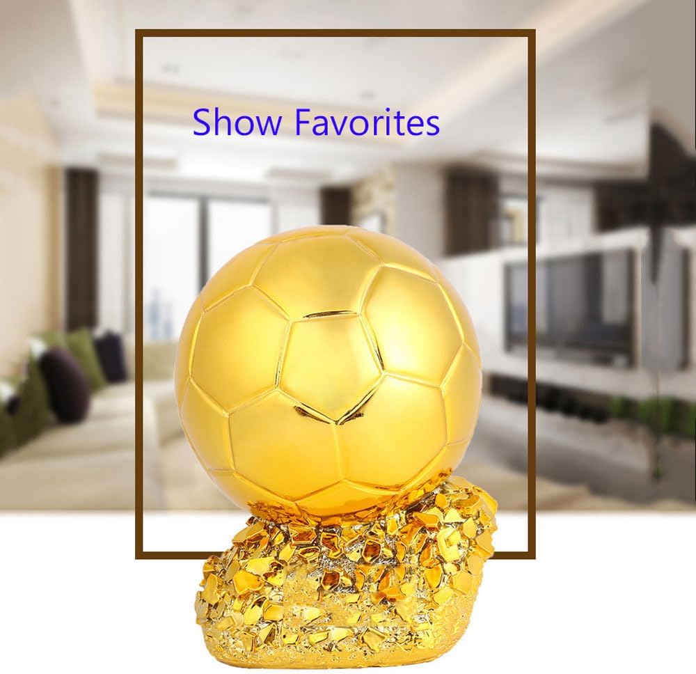Football Trophy Champion Trophy Best Player Golden Ball Resin Material Electroplating Gold Color Football Commemorative Trophy Collection Football Fan Gift