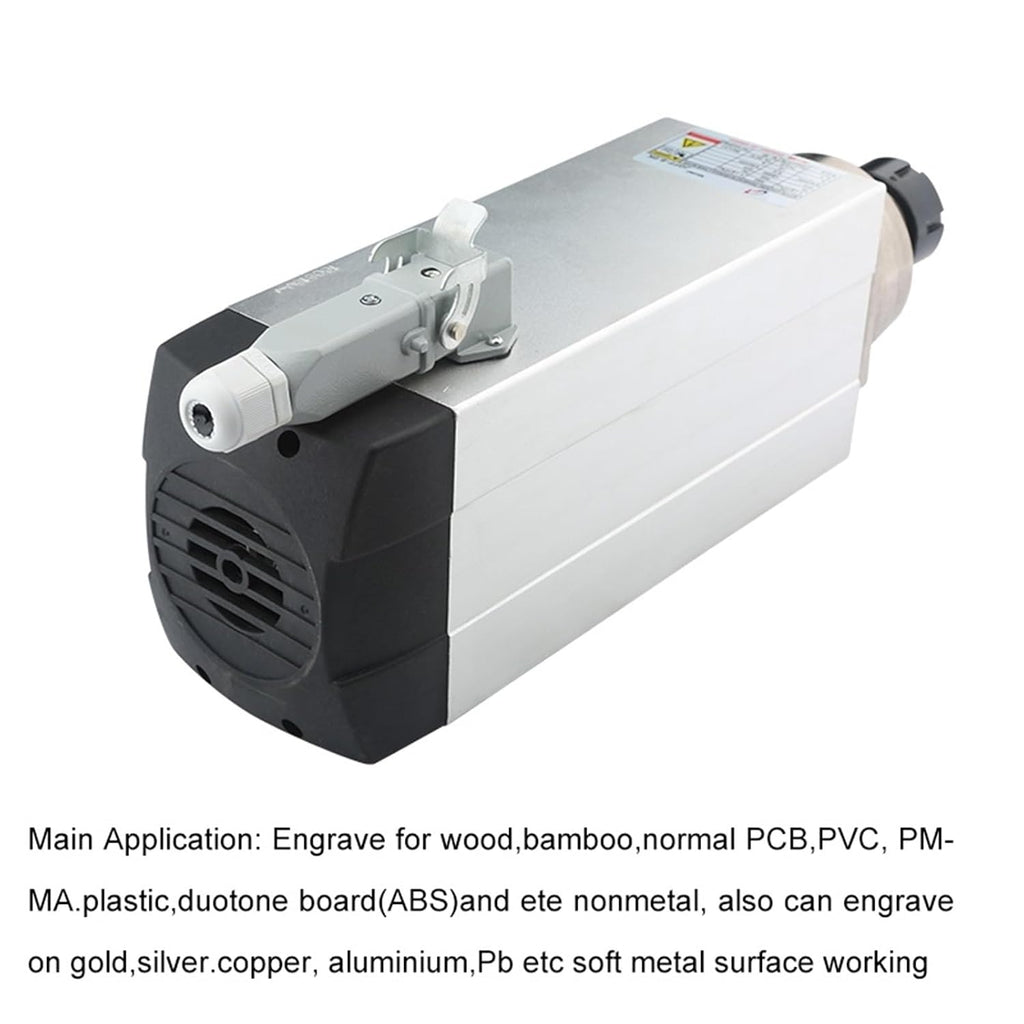 6.0KW Square Air Cooled ER32 Chuck 220v 380v 4 Bearing 300Hz 18000rpm for CNC Router Woodworking Engraving(6.0kw 380V)
