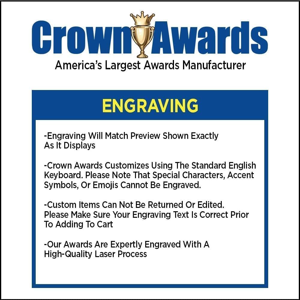 Crown Awards Customizable Crystal Trophy, 9' Engraved Tear Drop Crystal Award