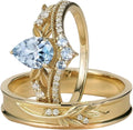 SISGEM Moissanite Couple Rings Set, 10K 14K 18K Solid Gold Moissanite Wedding Rings for Him And Her, Vintage Leaf/Branch Wedding Bands Matching Couple Rings Anniversary Jewelry Gift for Women And Men