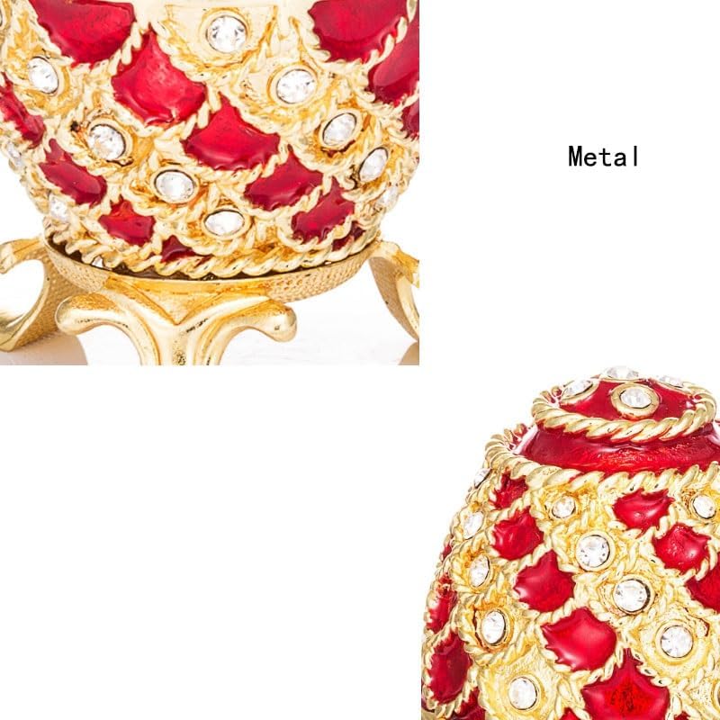 Enamel Colored Easter Egg Light Luxury Metal Jewelry Decorative Box Small Home Decor