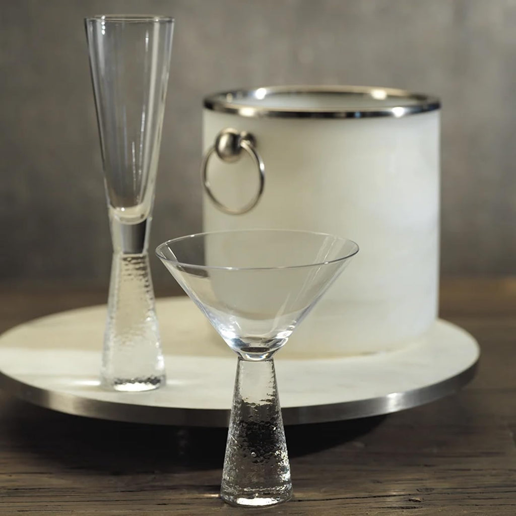 Zodax Livogno Martini Glass on Hammered Stem Set of 4