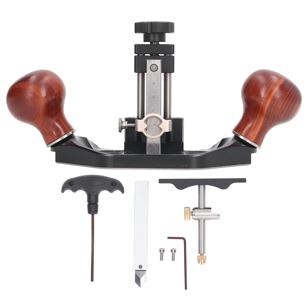 Bench Hand Plane,Trimming Plane,Wood Planer,Router Plane Adjustable Trimming Aluminum Alloy Wood Handle Woodworking Hand Planer
