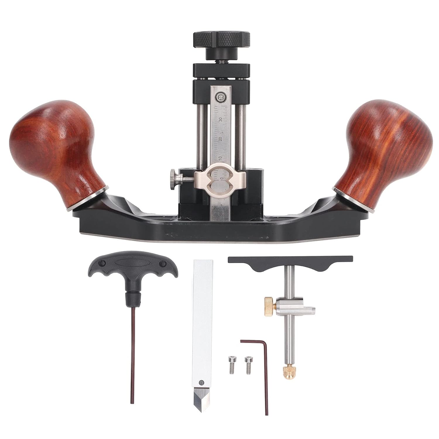 Bench Hand Plane,Trimming Plane,Wood Planer,Router Plane Adjustable Trimming Aluminum Alloy Wood Handle Woodworking Hand Planer