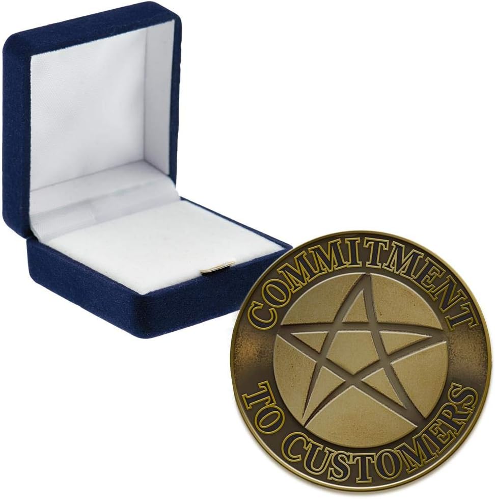 Crown Awards Commitment to Customers Pins, Commitment to Customers Pin with Blue Velvet Presentation Case, Prime