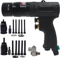 Air Rivet Nut Tool Kit, Pneumatic Pull Nut Setter with 1/4' 3/16' Mandrels for Sheet Metal Fastening Threaded Insert Installation