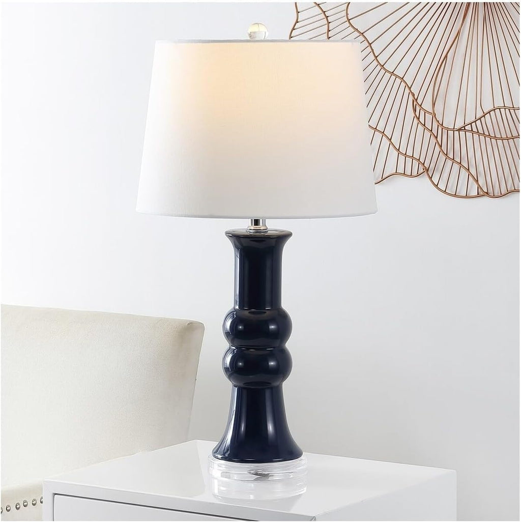 SAFAVIEH Lighting Collection Lamber Navy Ceramic 26-inch Table Lamp Set of 2
