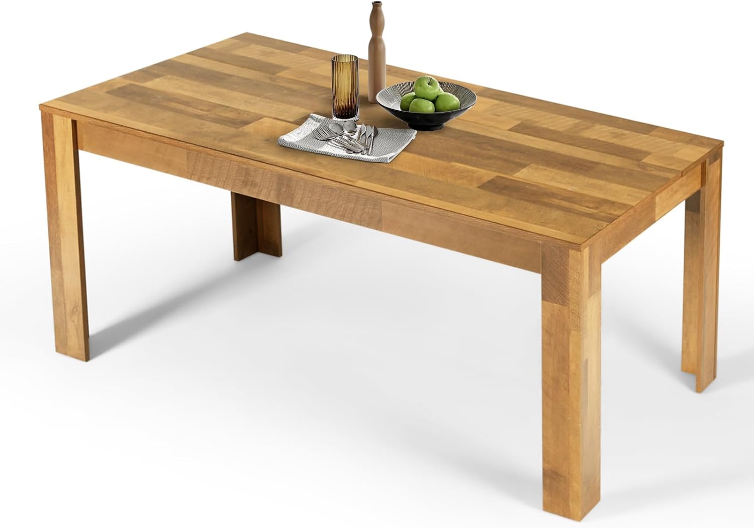 STHOUYN 71' 6ft Kitchen Dining Room Table for 6 8, Large Farmhouse Dinner Table, Wood Rectangular Long Tables for Big Family, Waterproof & Scratch Resistant (Brown)