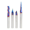 Amana Tool Spektra Coated Solid Carbide General Purpose CNC Spiral Plunge, V-Groove and Signmaking Router Bit Pack, AMS-270-K 4-Pc, 1/4 Inch Shank