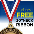 Custom Gold Wreath Medal, Personalize with Your Own Logo Or Art - 2.5' Winner Participant Medal Trophy Awards 50 Pack