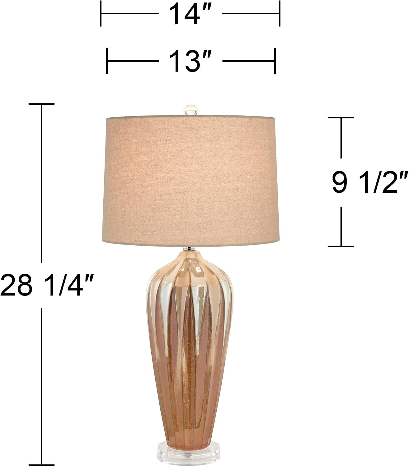 Possini Euro Design Loren 28 1/4' Tall Modern End Table Lamps Set of 2 Ivory Handcrafted Brown Ceramic Living Room Bedroom Bedside Nightstand House Office Home Reading Kitchen Entryway Console