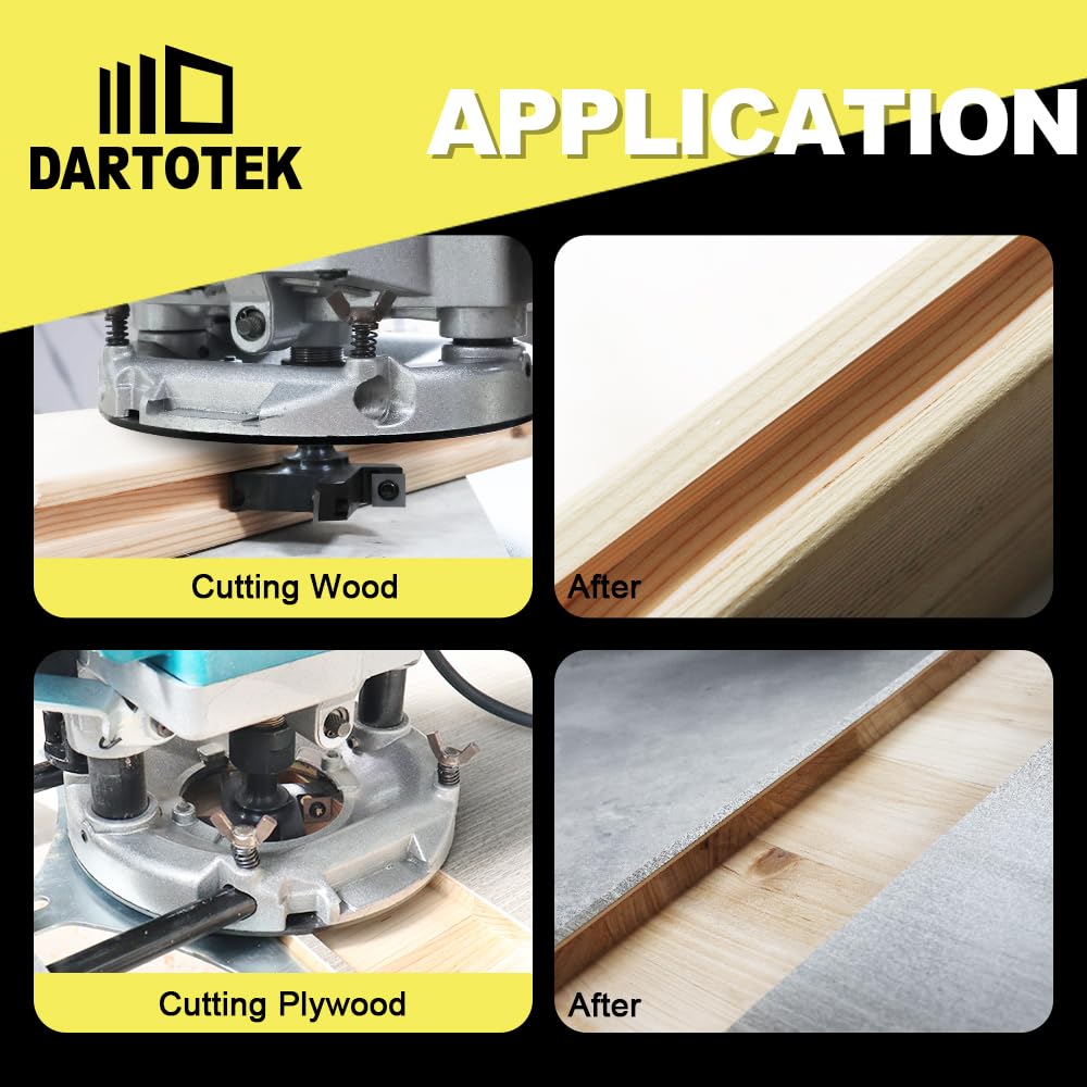 CNC Spoilboard Surfacing Router Bit, 1/2 inch Shank 2-Inch Cutting Diameter Wood Planning Bit, DARTOTEK Slab Flattening Router Bit, Milling Cutter with 3PCS Indexable Carbide Insert(3 of Pack)