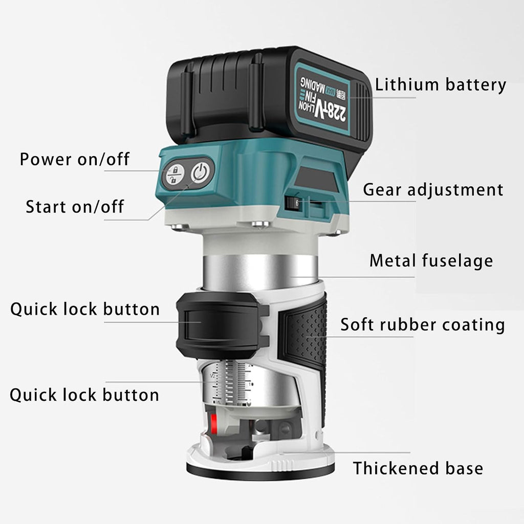 Brushless Cordless Edges Trimmer With 21V Battery Brushless Trim Routers For Woodworking And Carving