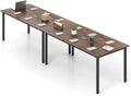 LDAILY 6ft Conference Table, 71'x35.5' Large Meeting Table with Sturdy Metal Legs & Cable Grommet, 8-10 People Conference Room Table for Training Space, Boardrooms, Collaborative Zones (2)