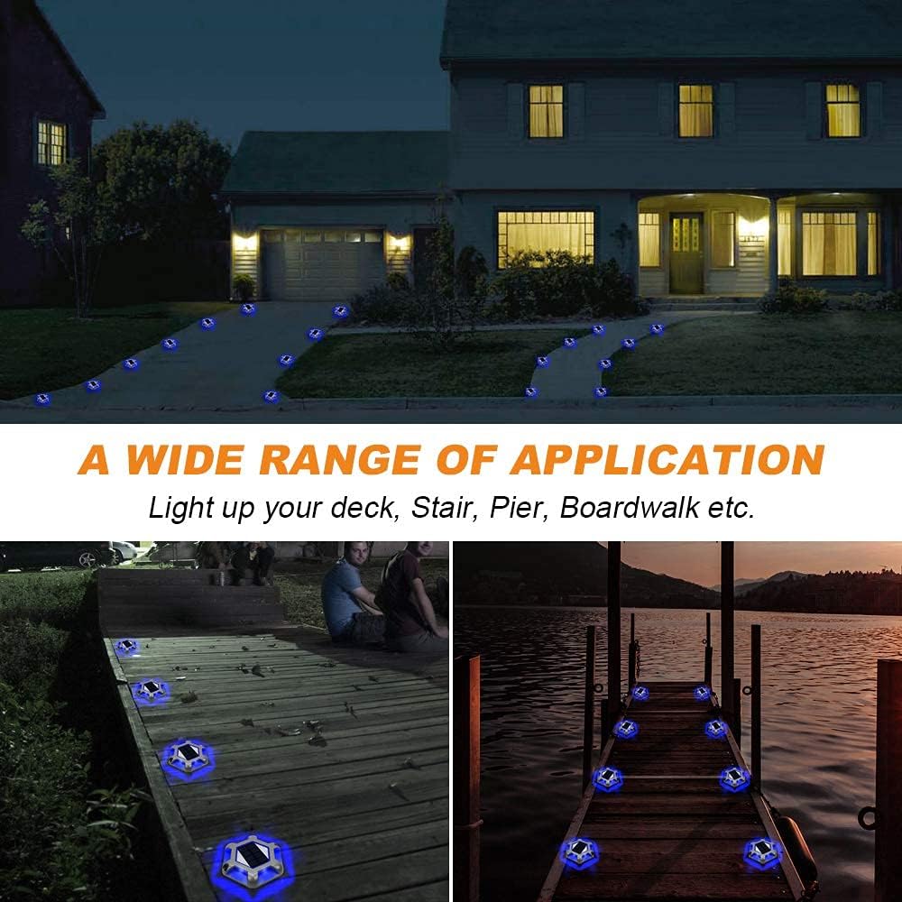 VOLISUN 24 Pack, Solar Driveway Dock Deck Lights