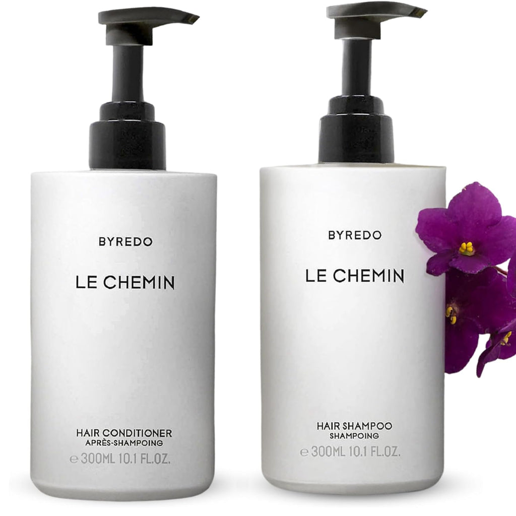 Le Chemin - Shampoo & Conditioner Hair Care Set - Hotel Spa Amenities - Tangerine, Bergamot, Florence Orris, Violets, Cypress, Cedarwood - Shampoo & Conditioner - 10oz
