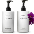Le Chemin - Shampoo & Conditioner Hair Care Set - Hotel Spa Amenities - Tangerine, Bergamot, Florence Orris, Violets, Cypress, Cedarwood - Shampoo & Conditioner - 10oz